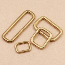 Solid Brass Rectangle Buckle (Wire)
