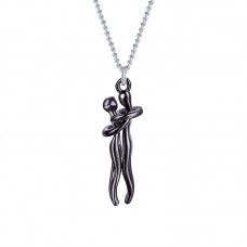 Stainless Steel Necklace - Embraced Lovers