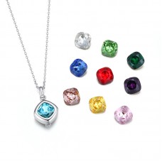 Stainless Steel Necklace - Square Diamond