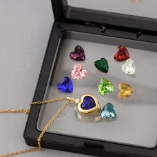 Stainless Steel Necklace - Heart & Diamond