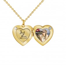 Stainless Steel Necklace - Heart Hollow &  Family Commemoration